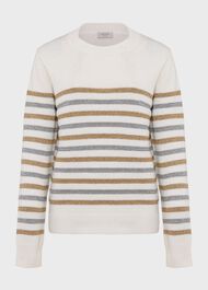 Destiny Sparkle Stripe Jumper, Ivory Silver, hi-res