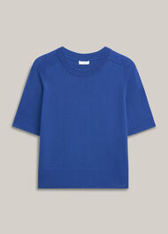 Leena Knitted Top, True Blue, hi-res