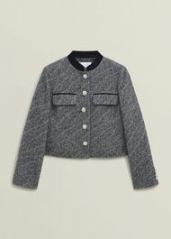 Tammie Wool Blend Jacket, Black Ivory, hi-res