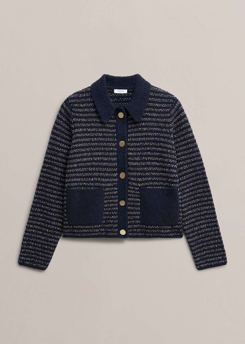 Sasha Knitted Jacket, Navy, hi-res