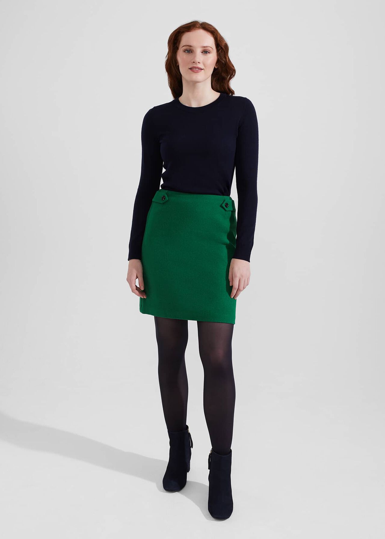 Maeve Wool Skirt, Green, hi-res