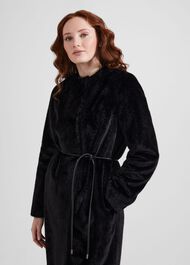 Robin Faux Fur Coat, Black, hi-res