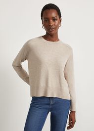 Miller Jumper With Cashmere, Camel Marl, hi-res