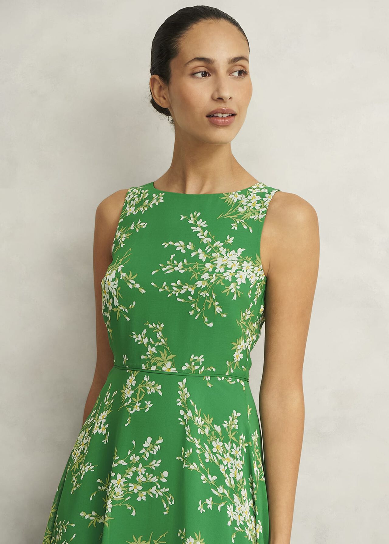 Petite Carly Dress, Green Ivory, hi-res
