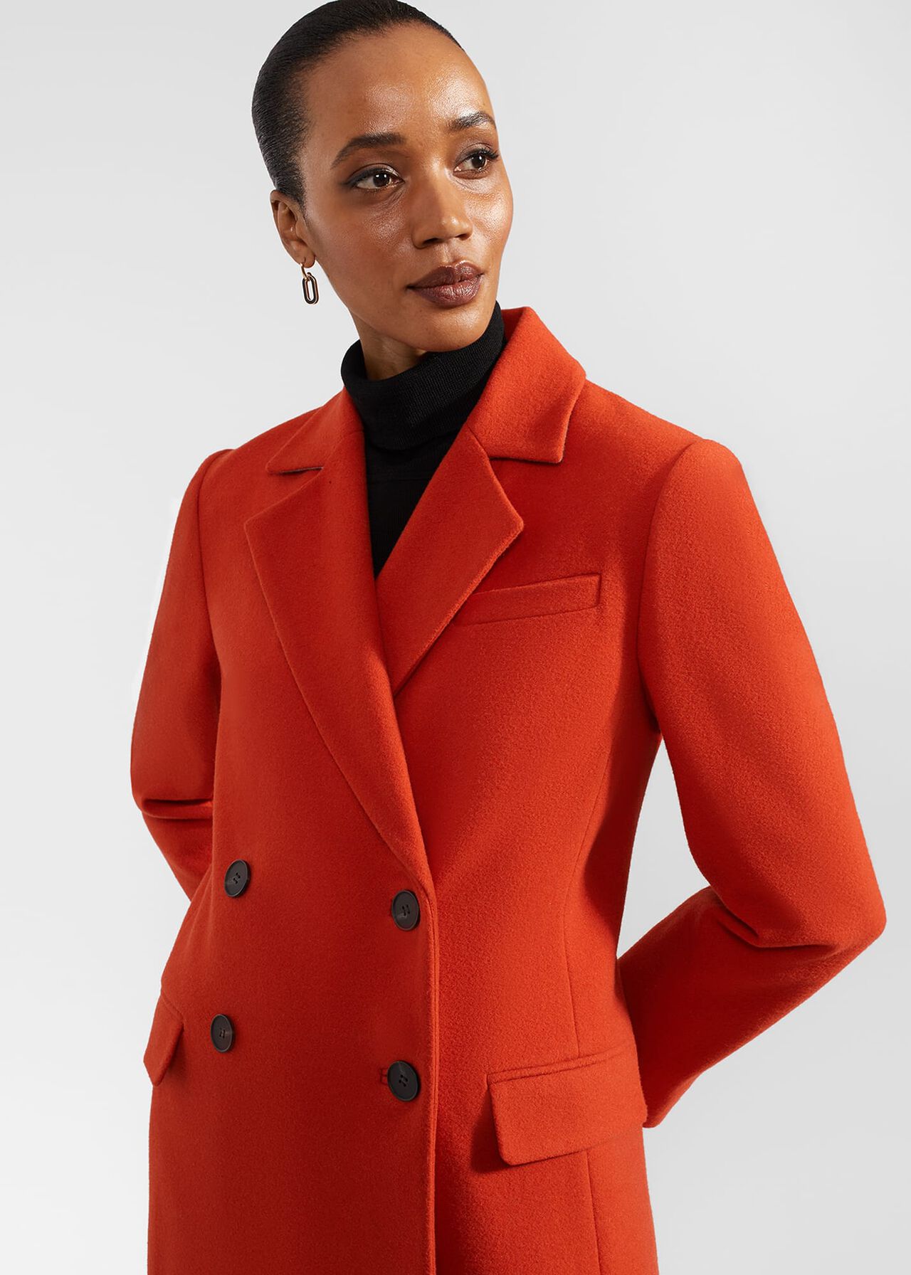 Mireya Wool Blend Coat, Orange, hi-res