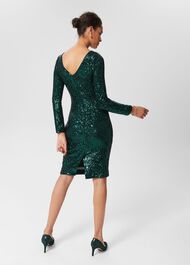 Sawyer Sequin Shift Dress , Evergreen, hi-res