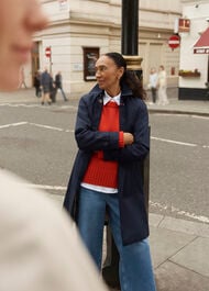 Vivienne Shower Resistant Trench, Navy, hi-res