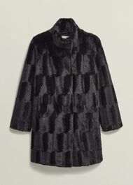 Rosanne Faux Fur Coat, Black, hi-res
