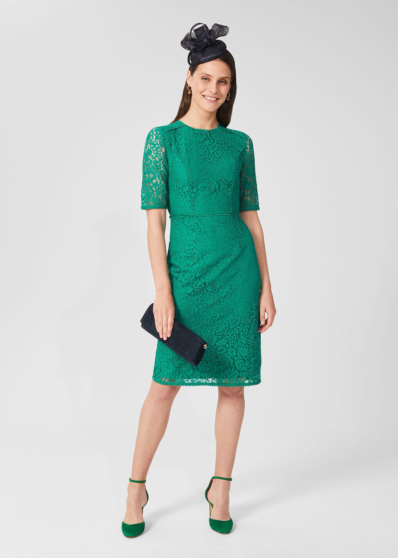Penny Lace Shift Dress, Meadow Green, hi-res