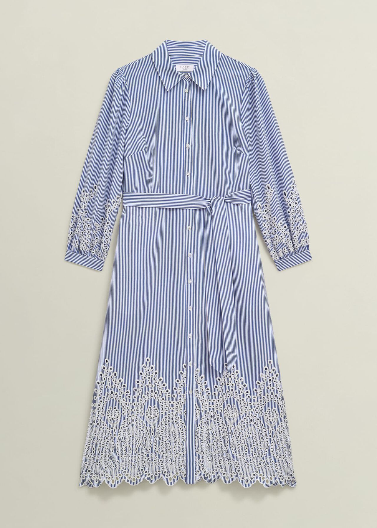 Juliette Cotton Dress, Blue Ivory, hi-res