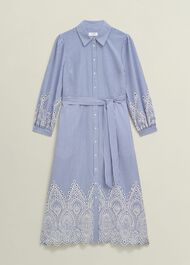 Juliette Cotton Dress, Blue Ivory, hi-res