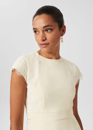 Valentina Lace Shift Dress, Pale Yellow, hi-res
