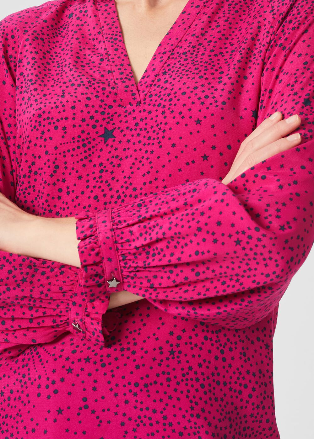 Hana Blouse, Pink Blck, hi-res