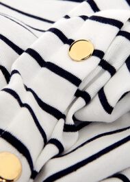 Katie Cotton Button Back Top, Ivory Hobbsnavy, hi-res