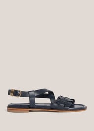 Vera Leather Sandals, Hobbs Navy, hi-res