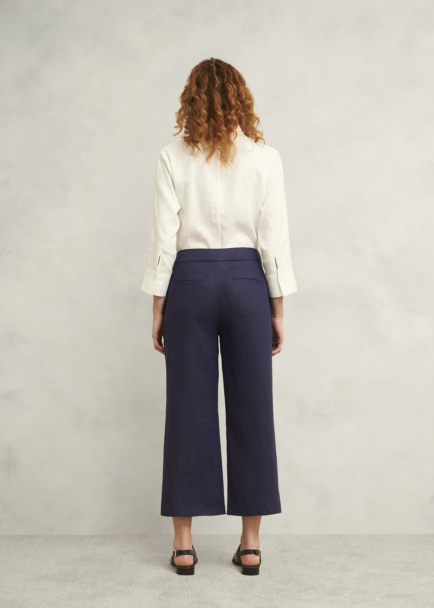 Lynette Linen Trousers with Side Pockets - Coral, Grey, Navy Blue, Sand