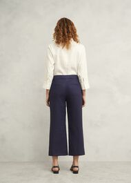 Josephine Linen Trousers, True Navy, hi-res