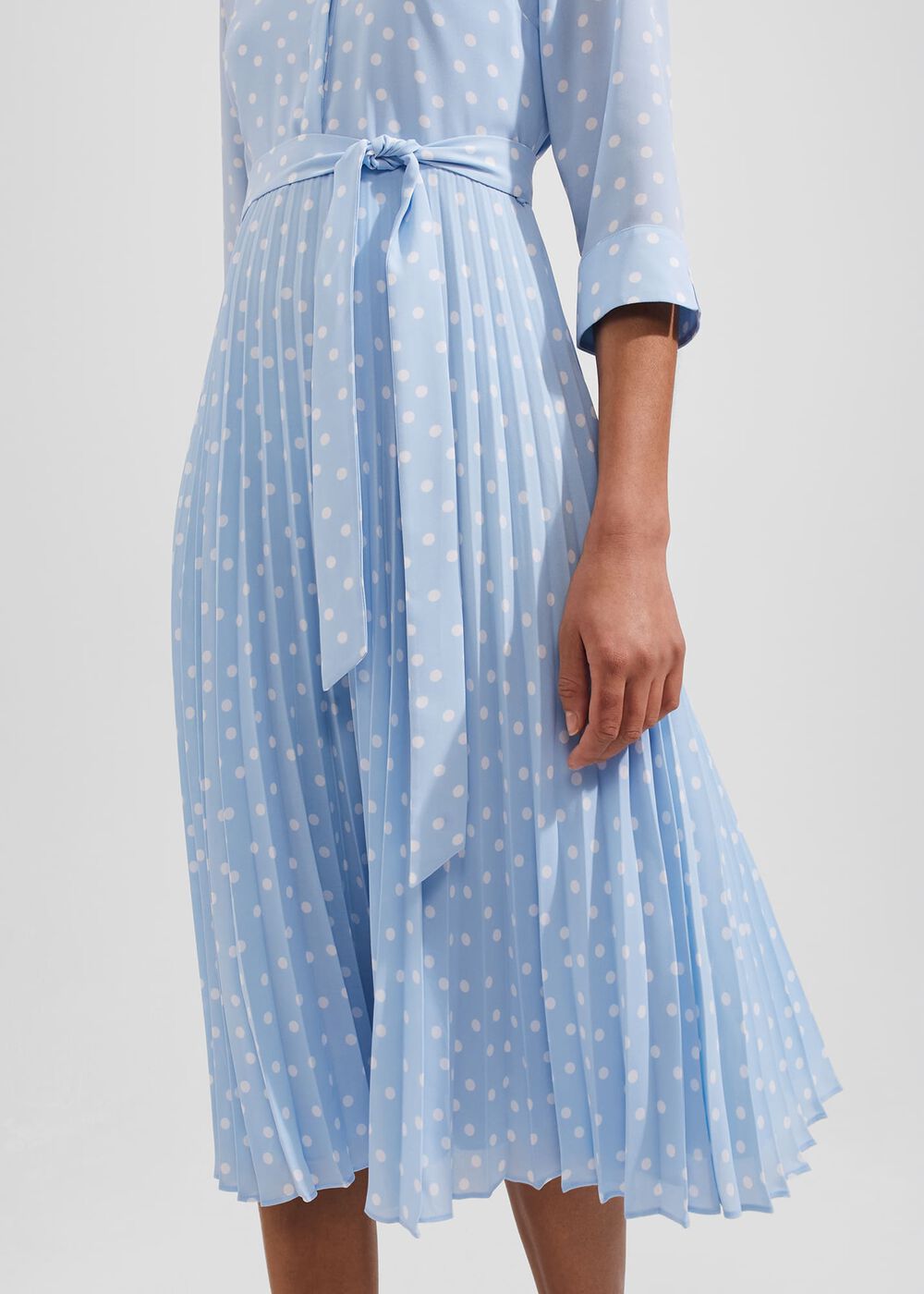 Petite Leona Dress, Dusky Blue Ivry, hi-res