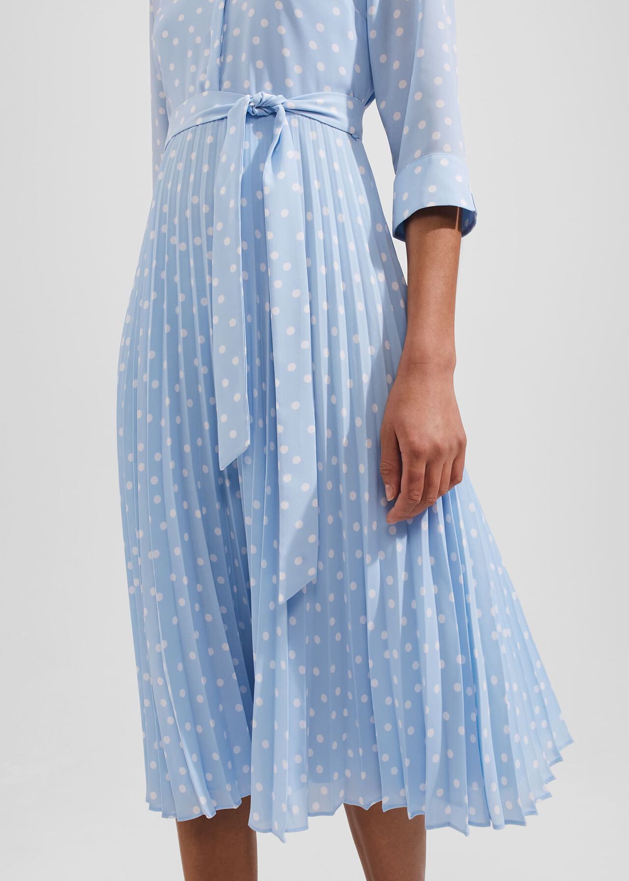 Petite Leona Dress, Dusky Blue Ivry, hi-res