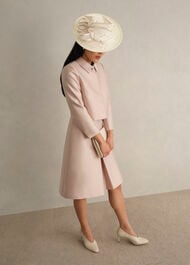 Avery Wool Silk Dress, Oyster, hi-res