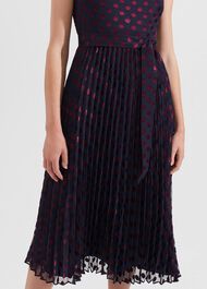 Petite Blythe Devoree Midi Dress, Navy Burgundy, hi-res