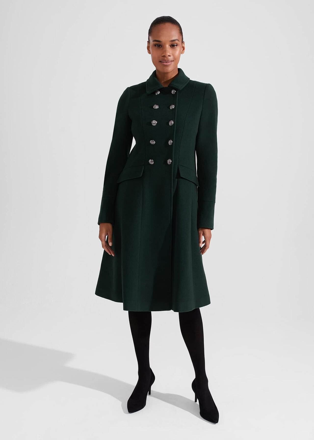 Clarisse Wool Blend Coat, Green, hi-res