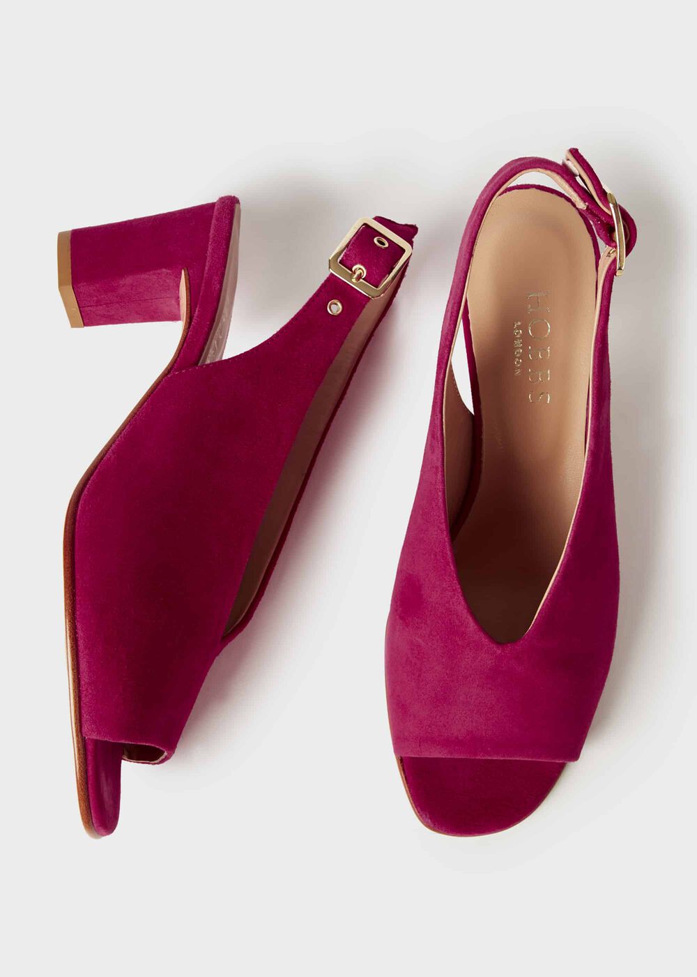 Kali Suede Block Heel Sandals, Peony, hi-res