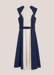 Petite Andrea Colourblock Dress, Navy Cream, hi-res