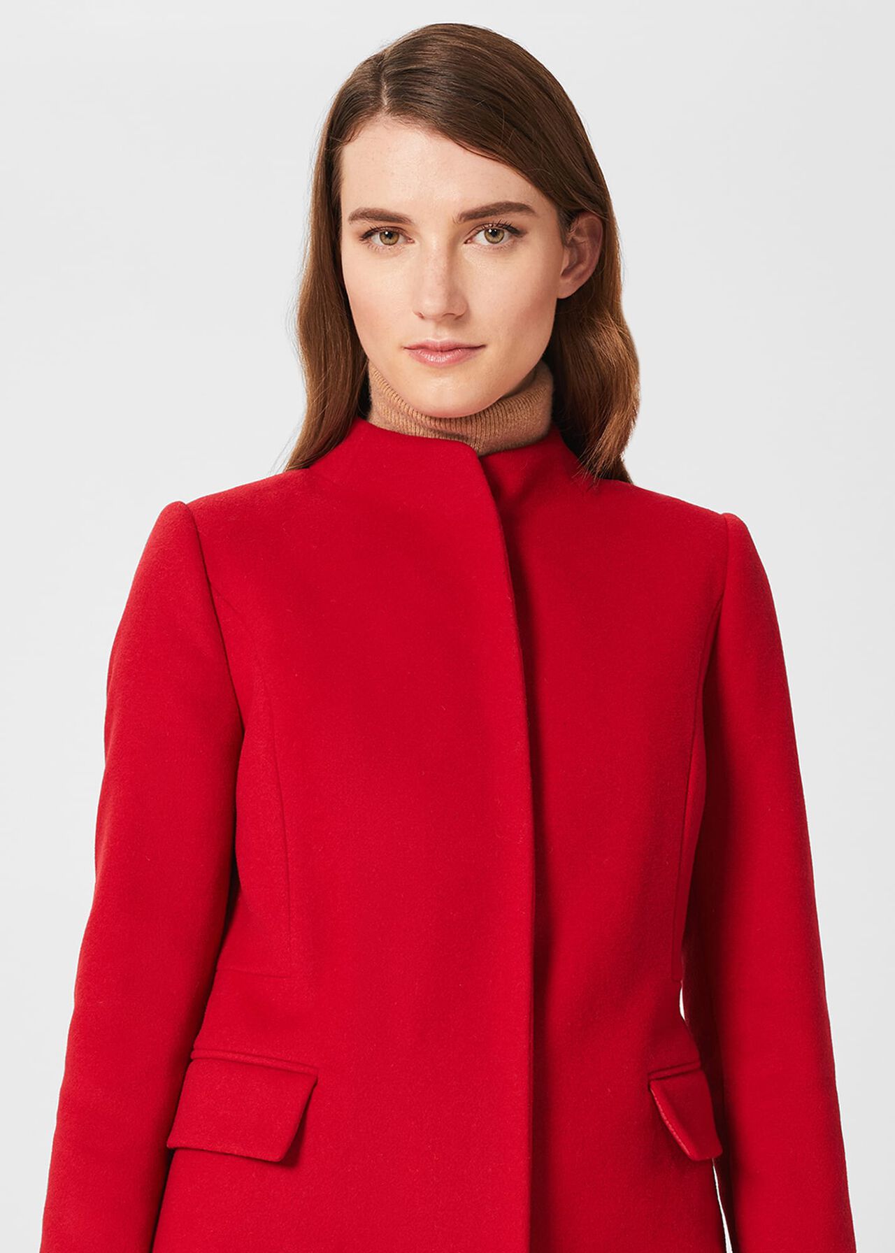 Rhiannon Wool Blend Coat, Red, hi-res
