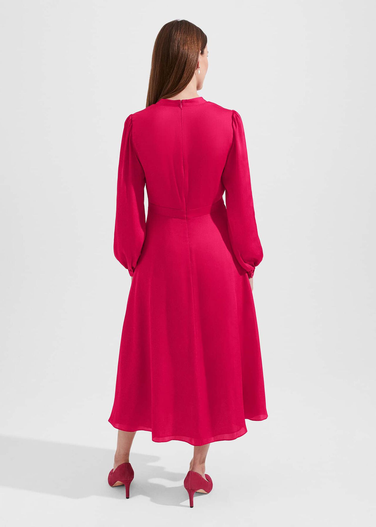 Petite Ivanna Fit And Flare Dress, Jam Pink, hi-res