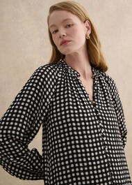 Hewlett Geo Mini Dress, Black Cream, hi-res