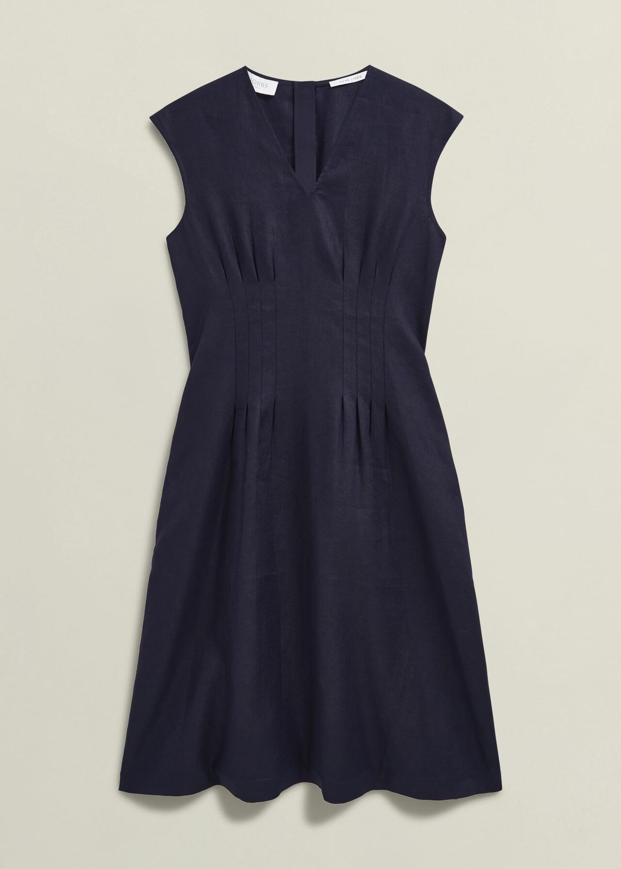 Kayleigh Linen Dress, Navy, hi-res