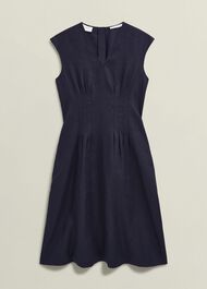 Kayleigh Linen Dress, Navy, hi-res
