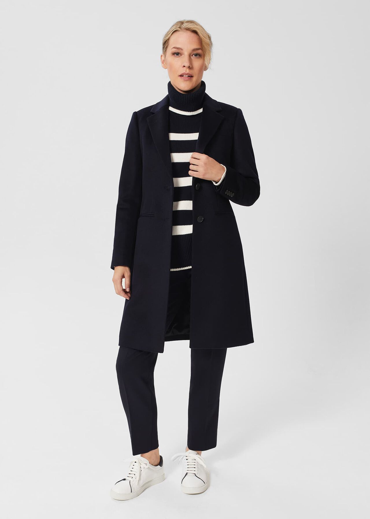 Petite Tilda Wool Coat, Navy, hi-res