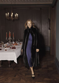 Misha Faux Fur Maxi Coat, Black, hi-res