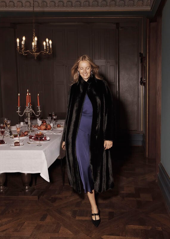 Misha Faux Fur Maxi Coat