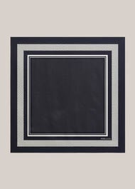 Milena Silk Scarf, Navy Ivory, hi-res