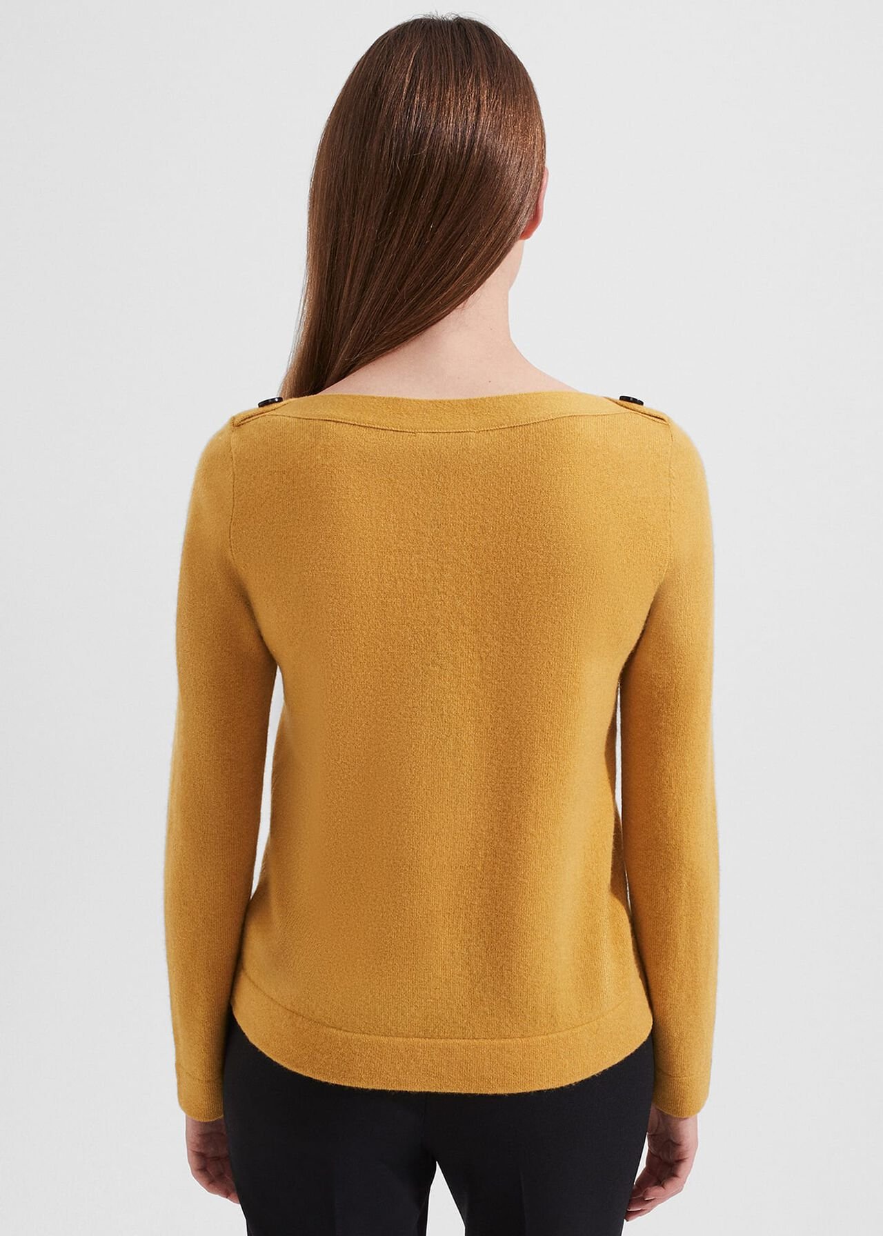 Brinley Wool Cashmere Sweater, Golden Yellow, hi-res