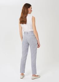 Ivana Linen Tapered Trousers, Pale Blue, hi-res