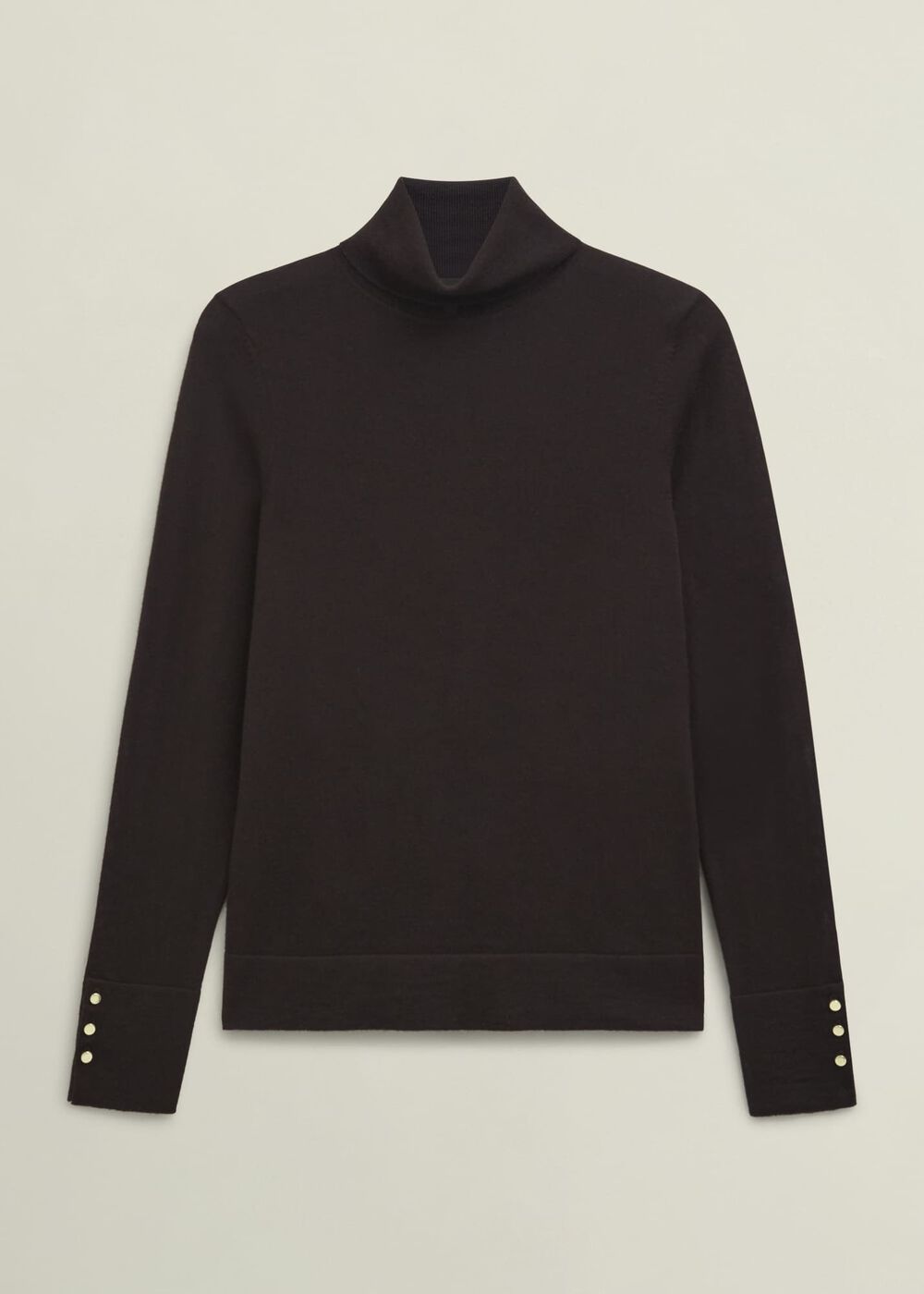 Lara Merino Rollneck Sweater, Alder Brown, hi-res