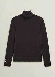 Lara Merino Rollneck Sweater, Alder Brown, hi-res