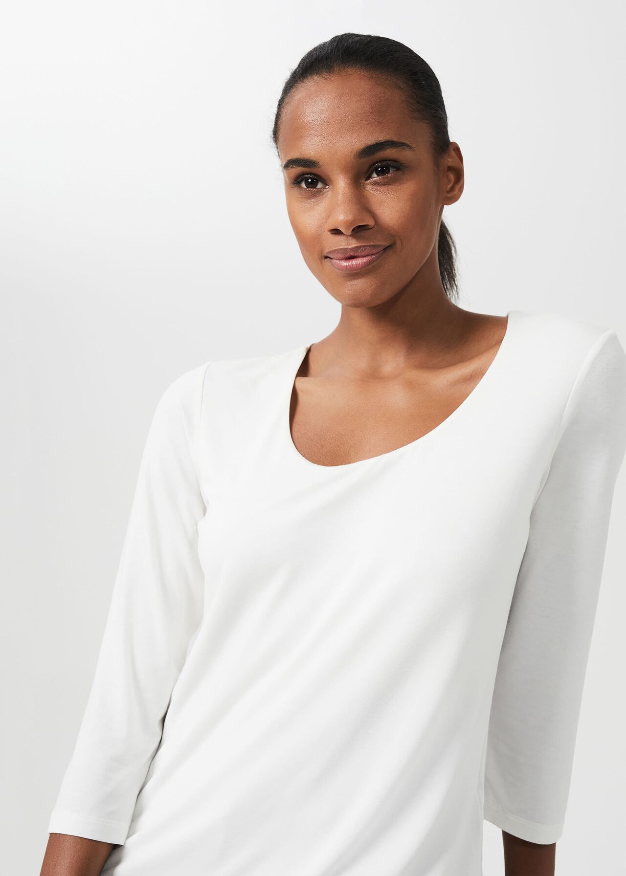 Daisy Double Fronted Top, Ivory, hi-res