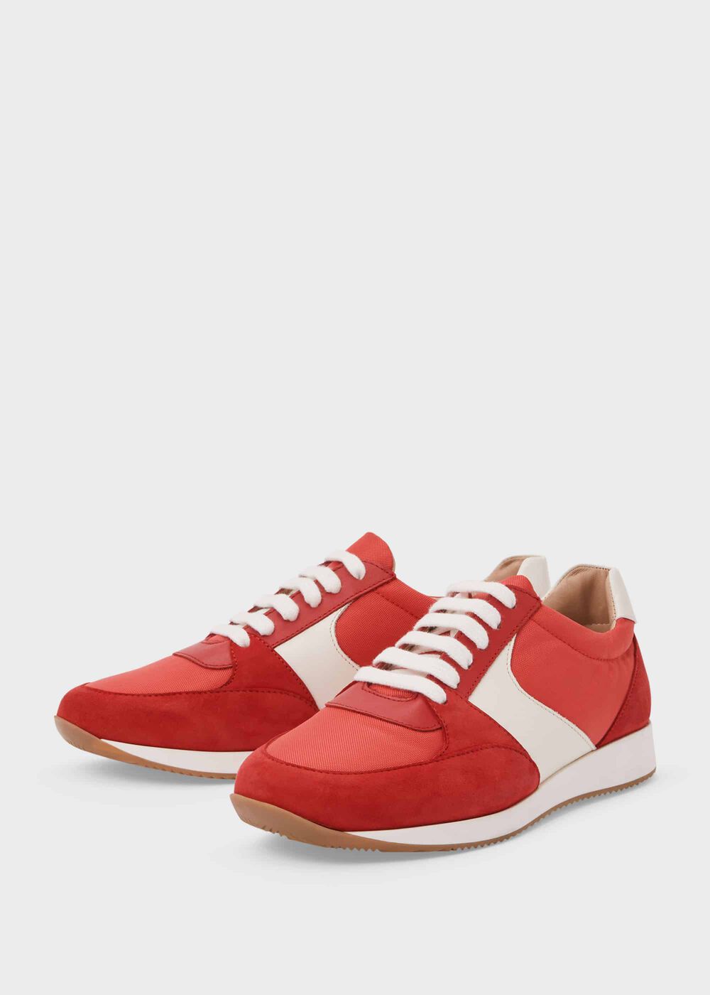 Mara Leather Trainers, Red Multi, hi-res