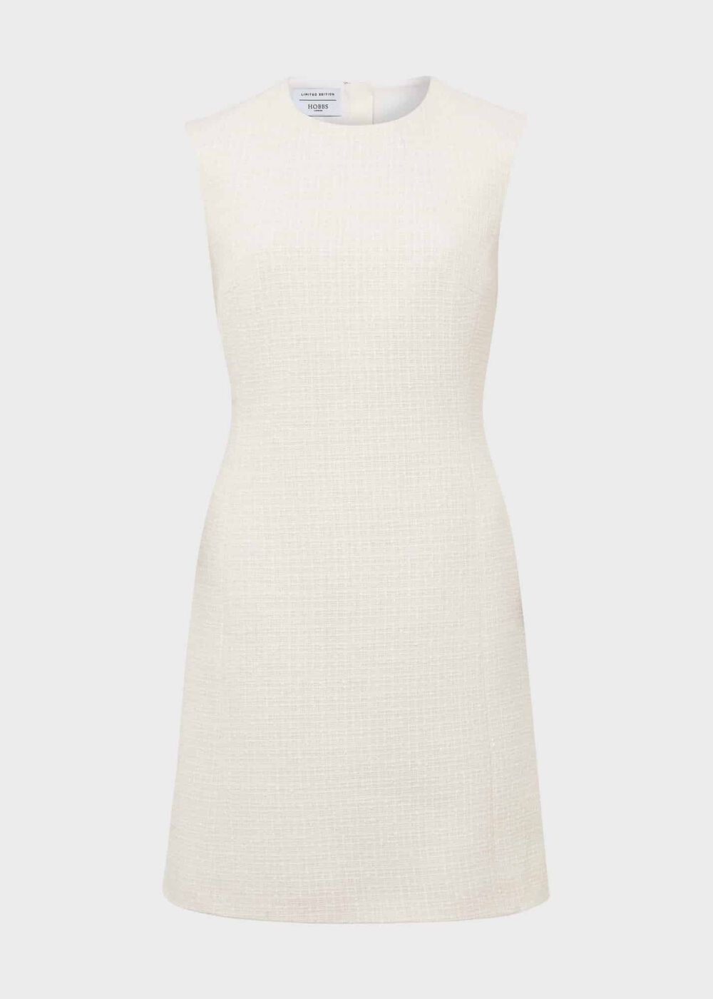 Clarence Tweed Dress, Cream, hi-res