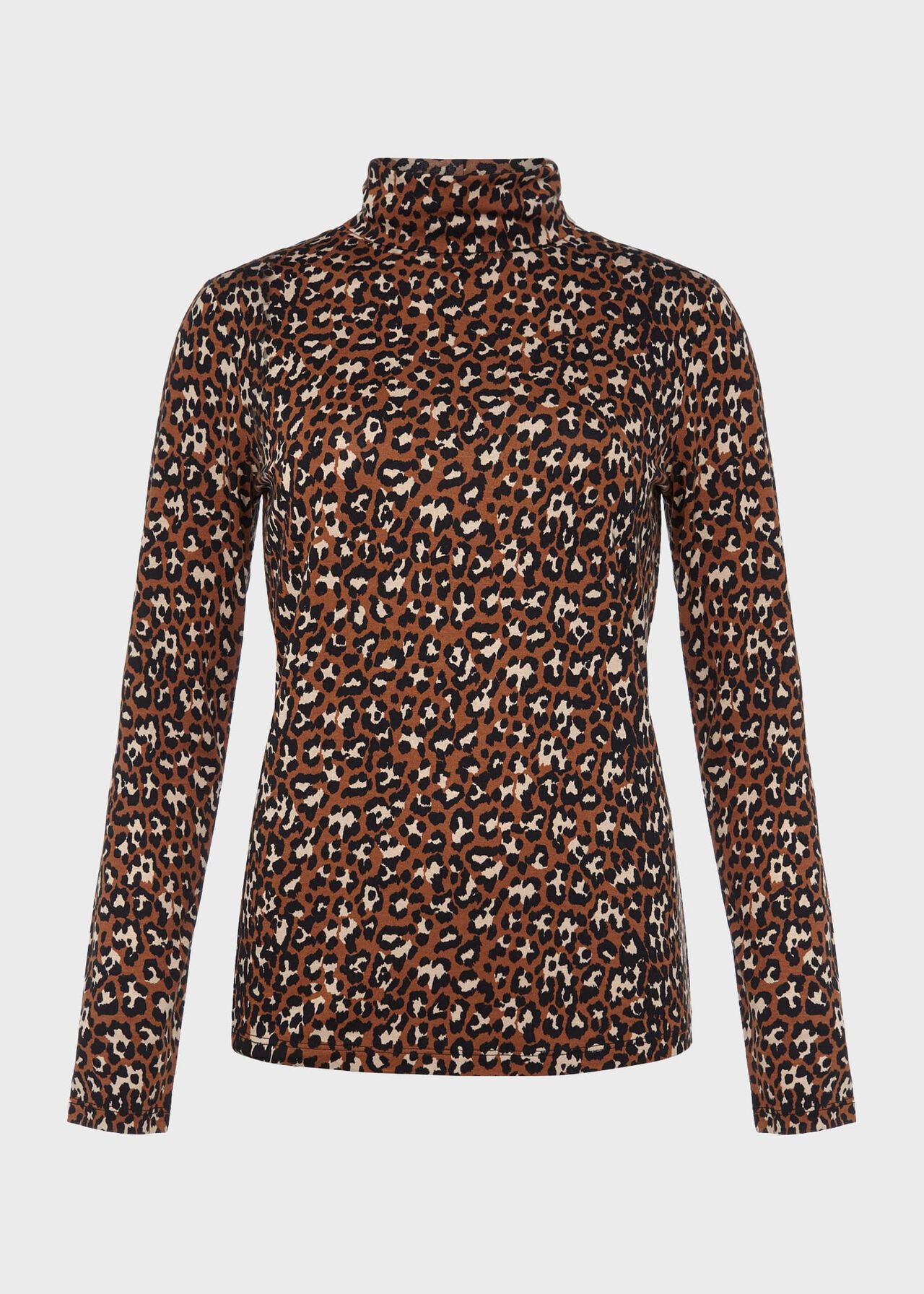 Mischa Roll Neck Top, Brown Multi, hi-res