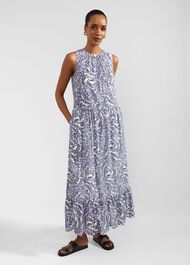 Harper Dress, Ivory Blue, hi-res