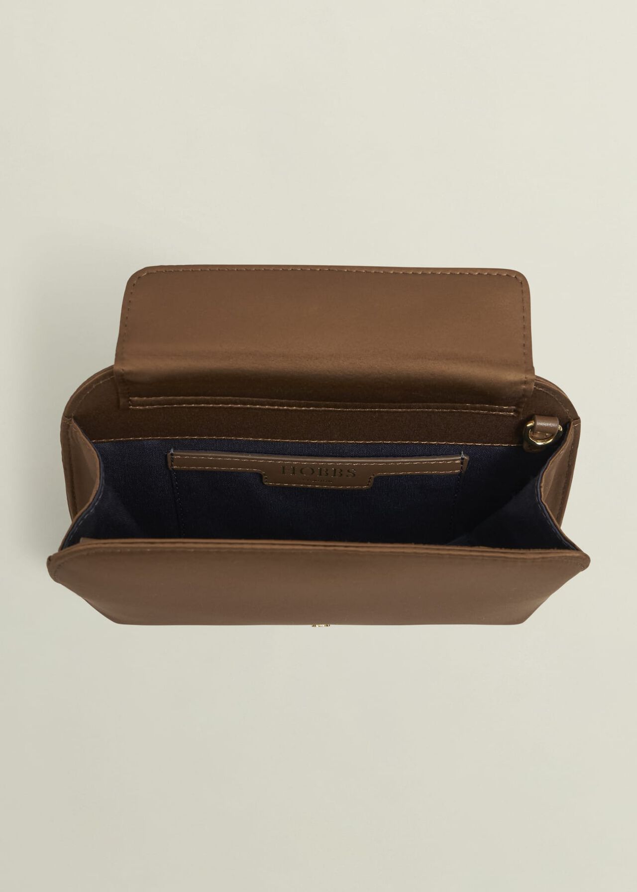 Milan Satin Clutch Bag, Medlar Brown, hi-res