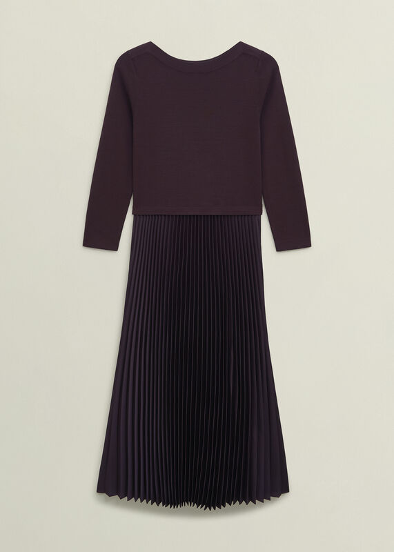 Petite Lucinda Knitted Pleated Midi Dress