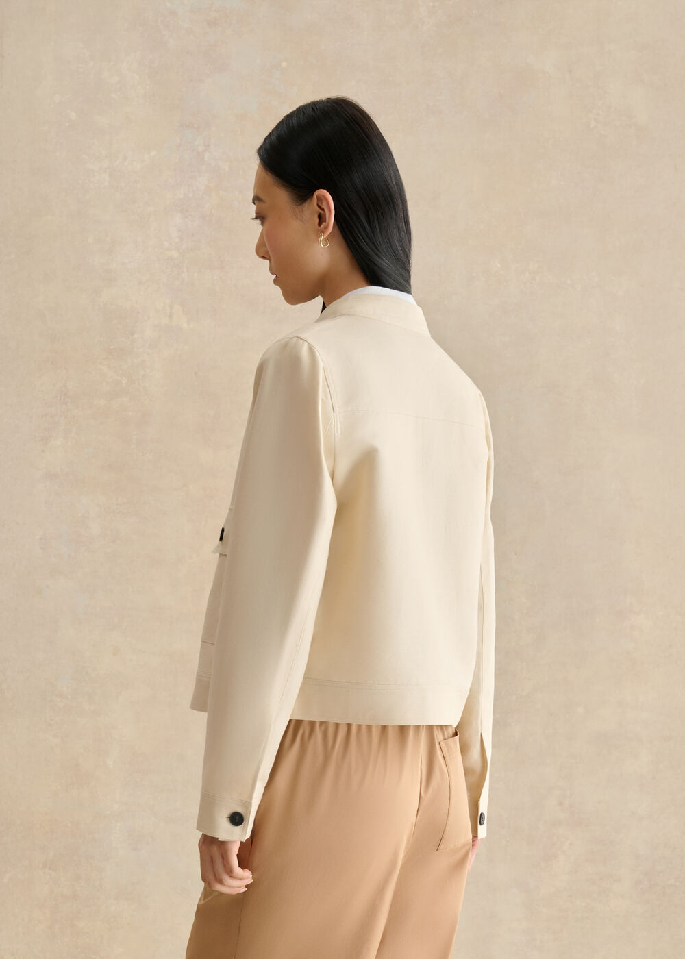 Lottie Linen Jacket, Parchment Beige, hi-res