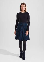 Gill Knitted Dress, Hobbs Navy Blue, hi-res
